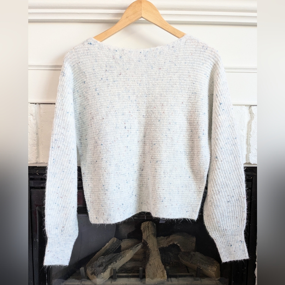 SOFT LIGHTWEIGHT Speckled Spring Sweater Cropped XS/M Cream Confetti Knit